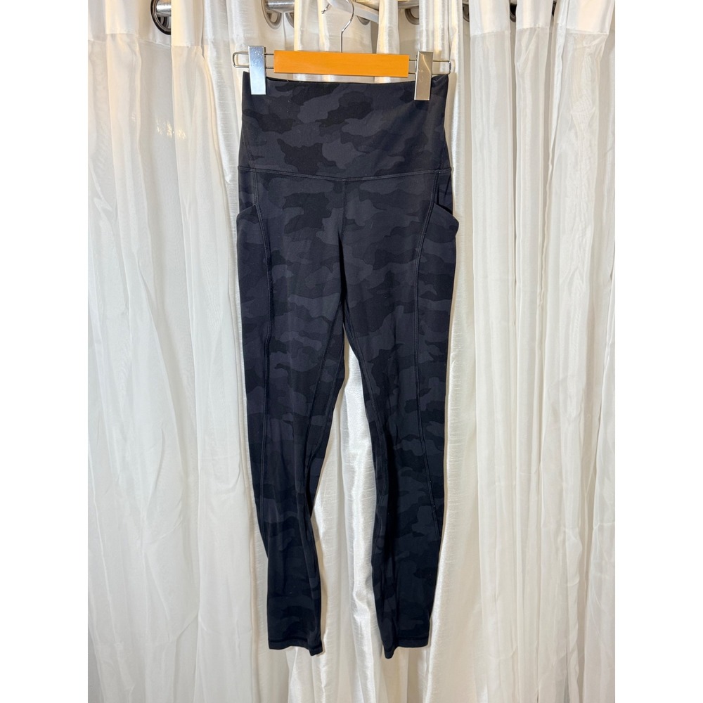Lululemon Align High-Rise Pant with Pockets Women 4 Black Camo 25" Leggings